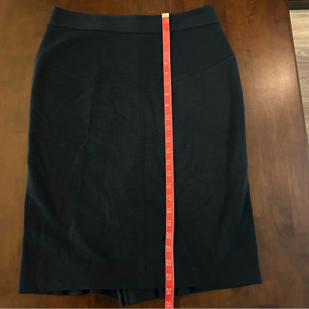 Diane von Furstenberg Martine Navy Blue Wool Blend Pencil Skirt Size 12 - Picture 10 of 10